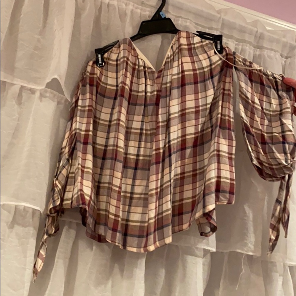 Plaid Strapless Shirt From Francesca’s